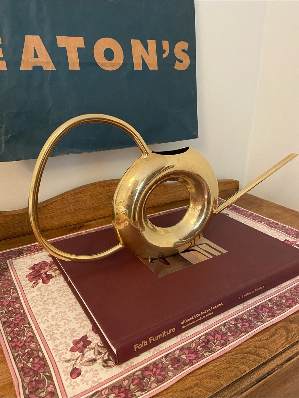 Vintage Brass Halo MCM Watering Can
